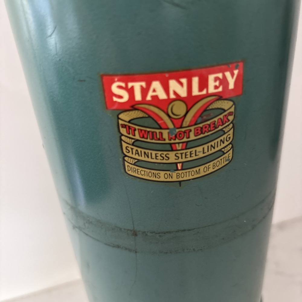 Vintage Stanley Super Vac‎ Stainless Steel Lined Thermos USA N945 Red Label - Picture 2 of 7